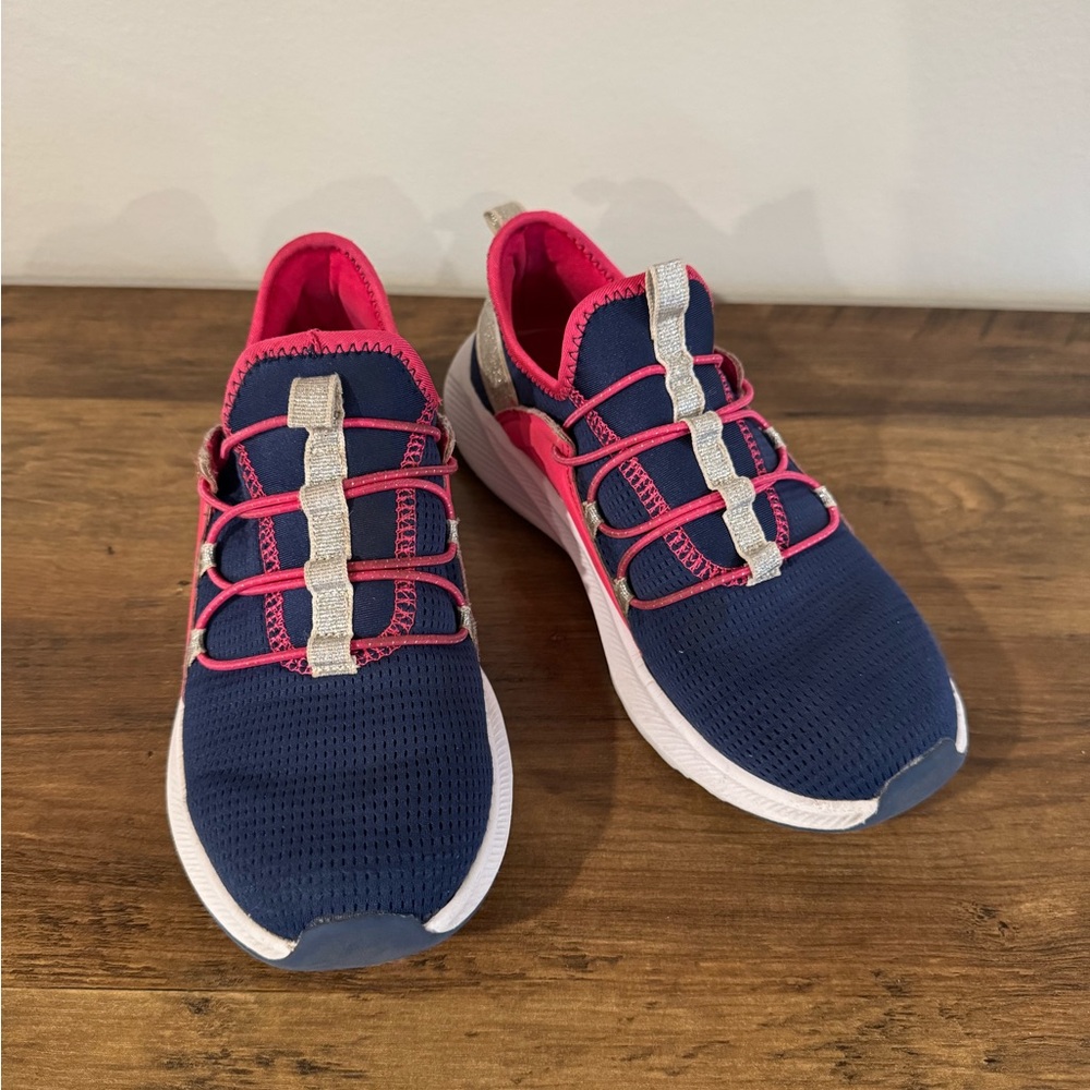 Kids Navy and Pink Athletic Shoes